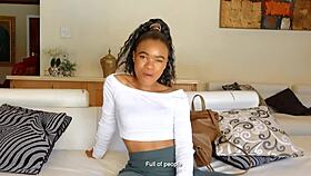 Ebony Model's Passionate Deepthroat Leads to Intense Doggystyle Thrusts