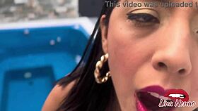 POV Deepthroat Bitch Sucks Cock Then Rides Hard In Pool Till Milked