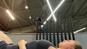 bbw fat ass squirts wildly from extreme dildo fucking in locker room