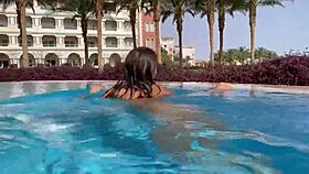 sexy monika fox strips naked poolside in hot country paradise