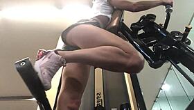 horny athletic babe gets sweaty gym workout turning into public outdoor fuck fest 🔥