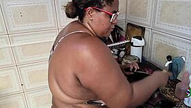 whoa babe takes massive facials right in her kitchen at home