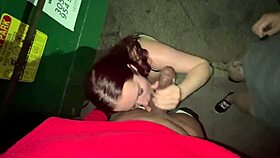 desperate sluts gobble cocks hard by filthy dumpster
