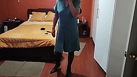 watch my curvy wife slip into erotic lingerie for work while cuck hubby films 😏👗