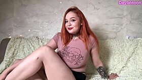 joi with sexy redhead slut's dirty talk and oiled big tits to make you explode 💦😈