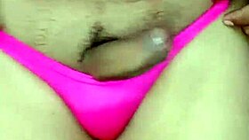 femboy sways seductively in sheer panties and lingerie