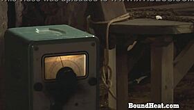 Tied Lesbian Slave Orgasms from Electro Shock Punishment