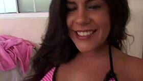 whoa michelle avanti gags on huge cock for pov facial