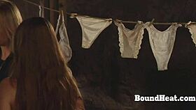 Tied Lesbian Slave Orgasms from Electro Shock Punishment