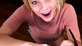 Tiny Blonde Teen Riley Star Takes Horny POV Pounding