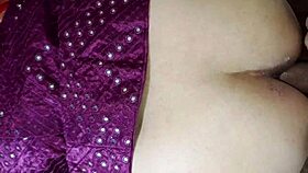 hot babe in lehenga on bed pulls out juicy tits 😍 licking starts