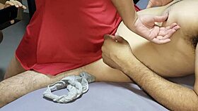 Bi cuckold sucks huge shared cock with hubby! Karina and Lucas watch!