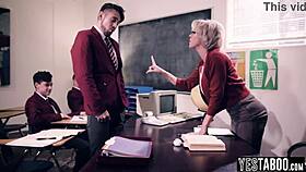 Horny classroom students gangbang their huge tits bbw mature teacher bending her over for rough doggystyle pounding