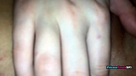 Cute Russian blonde fingers tight pussy with pink vibrator on bed