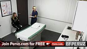 Pervy doctor and busty nurse heat patient's pussy