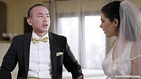 Hubby hates my buttplug anal toy but his friend fucks my big tits bride deep hardcore!