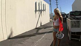 Ever seen a blonde milf gape her shaved pussy in fishnets doggystyle?