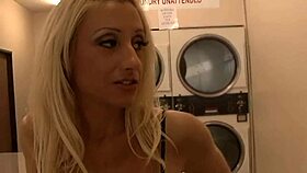 Blonde big tits beauty pounded doggystyle on bed