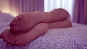 Sexy blonde milf in nylons teases feet toes for foot fetish cum domination lick