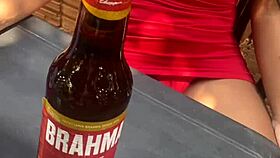 Brazilian Latina Exposes Herself in Bar for Married Man's Cock