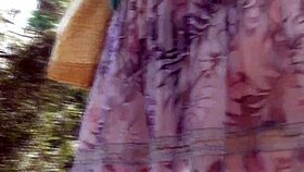 wanna see this hairy mature chub flash her fat pussy through see-through dress outdoors?