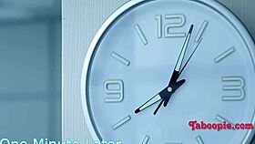 Cute petite teen flashes her shaved pussy after shower fix in steamy bathroom