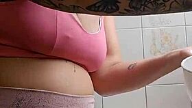 calling neighbor for lunch in tight shorts splitting my swollen pussy