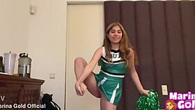 oh god cheerleader fingers her wet pussy moaning to explosive orgasm!