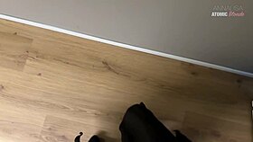 mistress annalisa! footjob makes slave cum in total domination!
