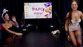 see-through red teases ripped clothes striptease