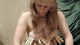 Bound french maid slave endures pins candles humiliating maledom spanking!