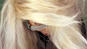 watch this bimbo sissy cuckold get femdom jerk off instructions from glasses domme