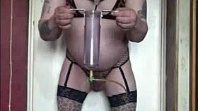 shy bisexual crossdresser swallows his own cum craving yours publicly