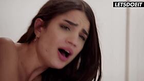 Lesbian babes lure guy into sizzling threesome fantasy