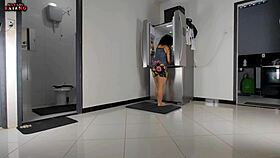 Kitchen pounding leads to intense bathroom assfucking creampie