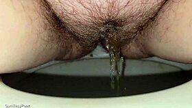 check out this bbw milf peeing 37 wild times straight from the toilet throne