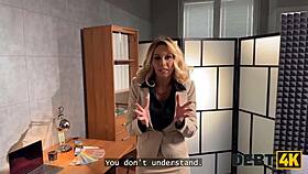 imagine curvy blonde karina king sucking collector's cock to pay debt