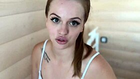 Amateur couple tours house spots for rough creampie sex