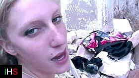 blonde slut gets fucked hard outdoors with pussy licking and riding