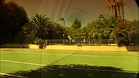 stunning brunette milf in fishnets rides big cock cowgirl before anal creampie on bed