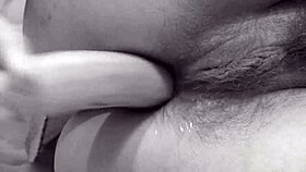 damn! horny milf in stockings takes unusual anal in hairy pussy on floor