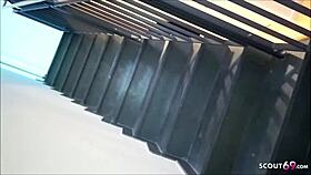 Skinny German Milf Craves Wild Stairway Fuck