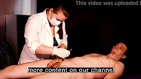 hey patient, feel my busty nurse hands shave your cock then milk that cum explosion?