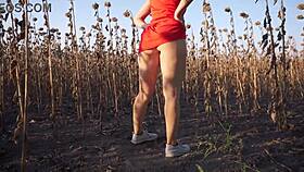 Hot Milf Flashes Her Sexy Thong Ass In Short Skirt Outdoors