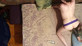 anastasia dominates sissy sasha with anal dildo masturbation