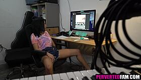 Caught ebony teen masturbating? Fuck her now!