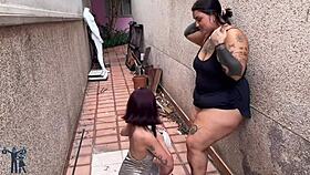 slutty bbw picked up street hottie big tits outdoor hardcore fuck