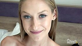 Tiffany Tatum Teases My Cock with Her Beautiful Blue Eyes Licking Hungrily
