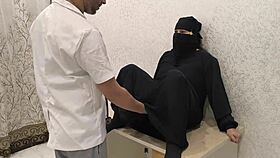 muslim babe bent over clinic table for doctor's big cock pussy pounding checkup