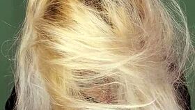 watch this bimbo sissy cuckold get femdom jerk off instructions from glasses domme